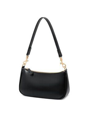 Small PU Vegan Leather Shoulder Bag with Card Slots & Crossbody Chain